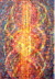 Christiane Noll: 'Zellreflektion', 2008, 46x67cm, Mischtechnik auf Hartfaserplatte